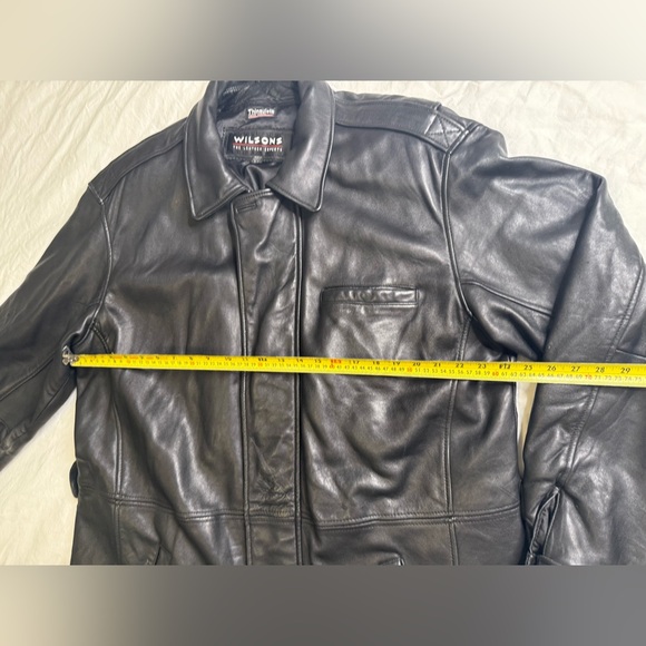 Wilsons Leather XL Tall Black Jacket Thinsulate Insulated 100% Long Car Coat - Picture 13 of 15